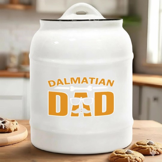 Dalmatian dad for dad dog lover Ceramic Cookie Jars