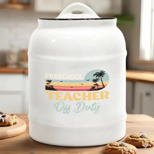Preschool teacher off school vacation duty teacher Ceramic Cookie Jars