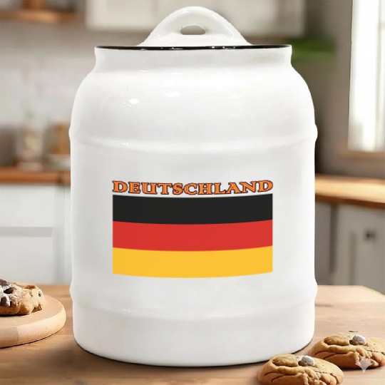 Deutschland Flag Germany Souvenir Ceramic Cookie Jars