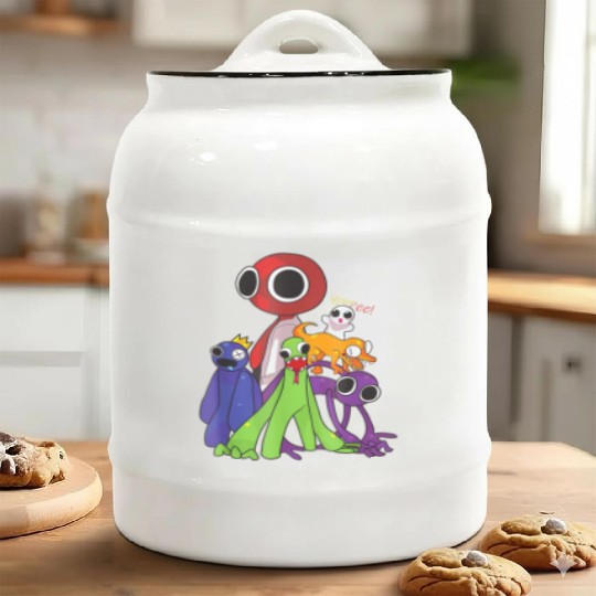 Rainbow Friends blue red orange green Ceramic Cookie Jars