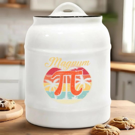 Magnum Pi Math Pi Day Retro Ceramic Cookie Jars