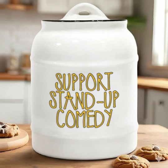 Support Stand Up Comedy 2 Ceramic Cookie Jars