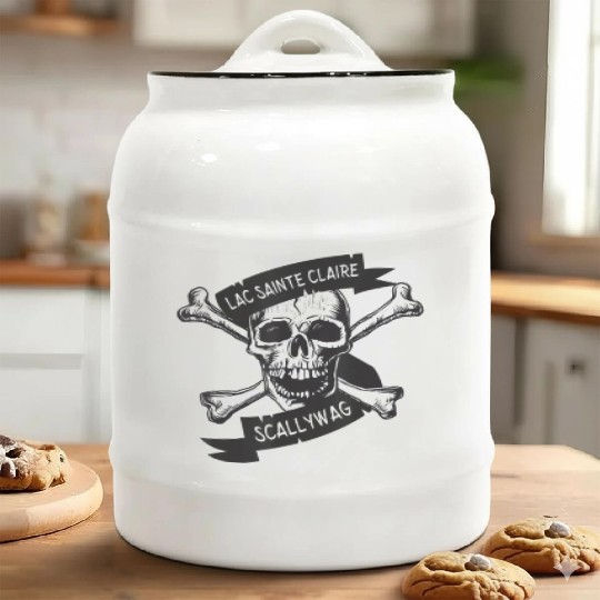 Michigan Lake St Clair Pirate Skull Bones Boating Ceramic Cookie Jars