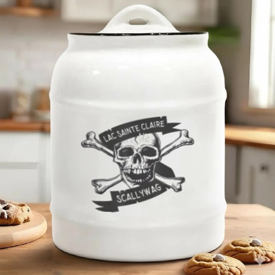 Michigan Lake St Clair Pirate Skull Bones Boating Ceramic Cookie Jars
