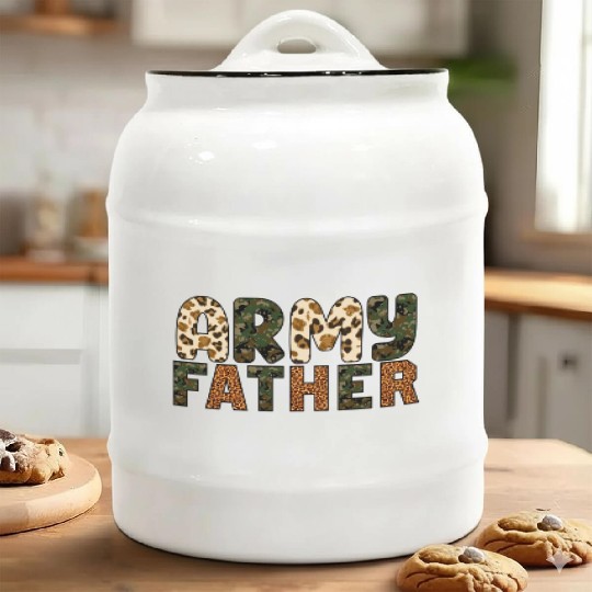 Army Father Sublimation Ceramic Cookie Jars
