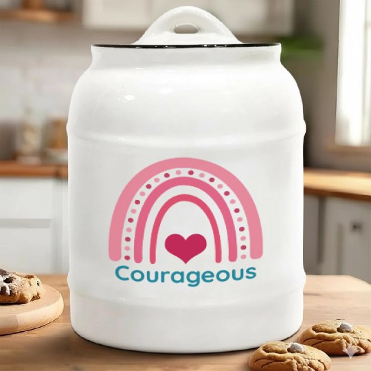 Courageous Viva Magenta Boho Rainbow Ceramic Cookie Jars