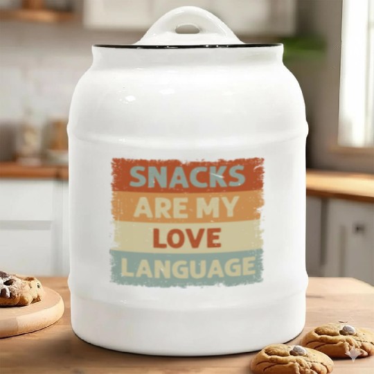Snacks Are My Love Language Ceramic Cookie Jars