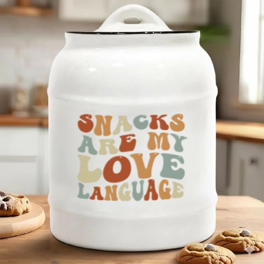 Snacks Are My Love Language Ceramic Cookie Jars
