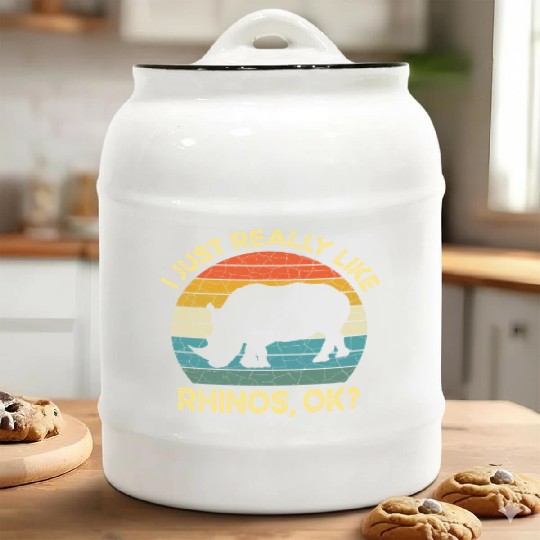 Funny I Just Really Like Rhinos OK, Funny Rhino Ceramic Cookie Jars