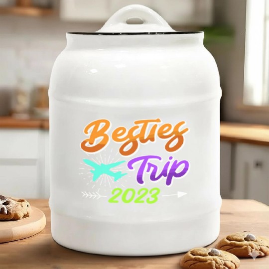 Besties Trip 2023 Vacation Friends Spring Break Ceramic Cookie Jars