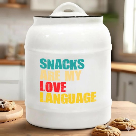 Snacks Are My Love Language Ceramic Cookie Jars