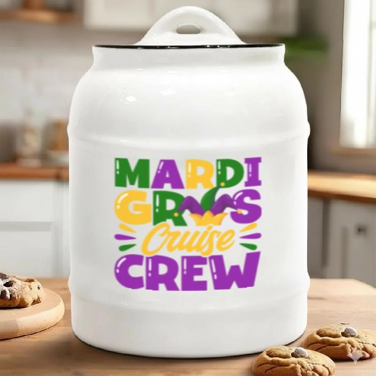 Mardi Gras Mardi Gras Costume Mardi Gras Parade Gi Ceramic Cookie Jars