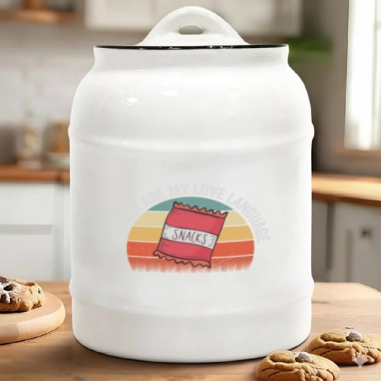 Snacks Are My Love Language Ceramic Cookie Jars