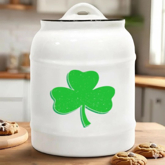 CLOVER LEAF GRUNGE Ceramic Cookie Jars