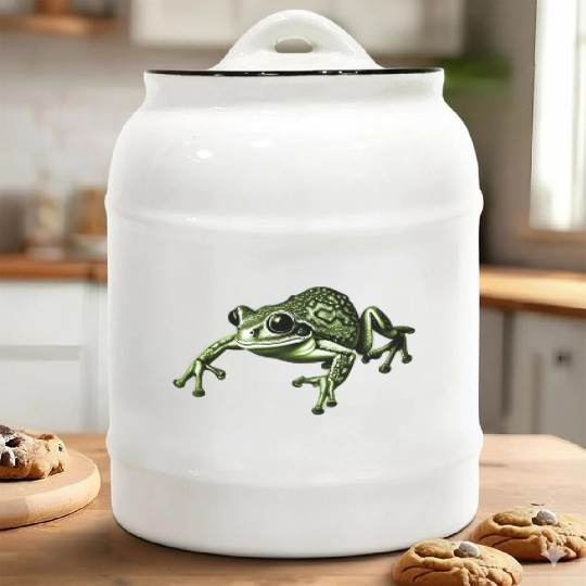 cute frog green Ceramic Cookie Jars