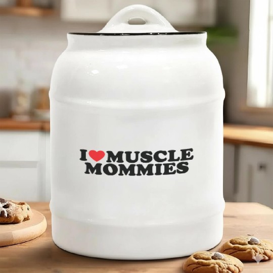 I Love Muscle Mommies, I Heart Muscle Mommies Ceramic Cookie Jars