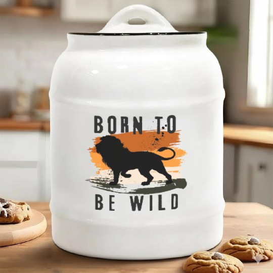 Born to be wild Lion Animal Design Ceramic Cookie Jars