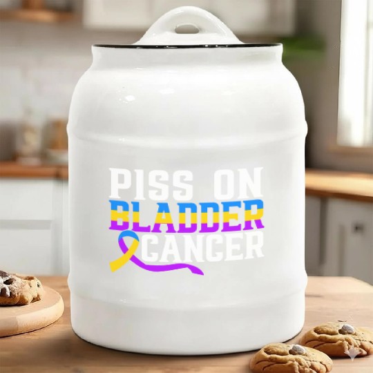 Piss On Bladder Cancer Awareness Month Ceramic Cookie Jars