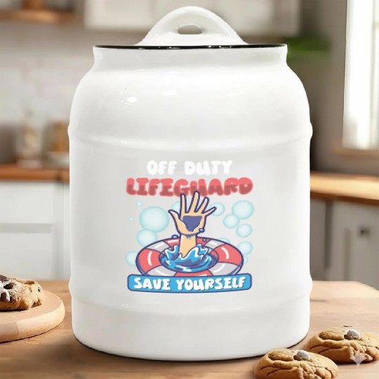 Swimmer Scuba Diving Lifeguard Water Sport Ceramic Cookie Jars