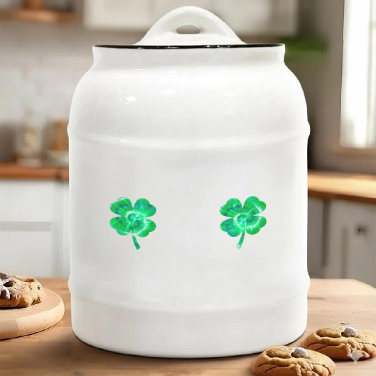 Shamrock Boobs Tie Dye Irish Boobies St Patricks Ceramic Cookie Jars