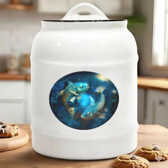 Pisces zodiac sign Ceramic Cookie Jars