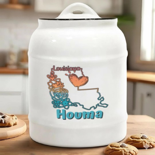 I love my home town Houma Louisiana Ceramic Cookie Jars