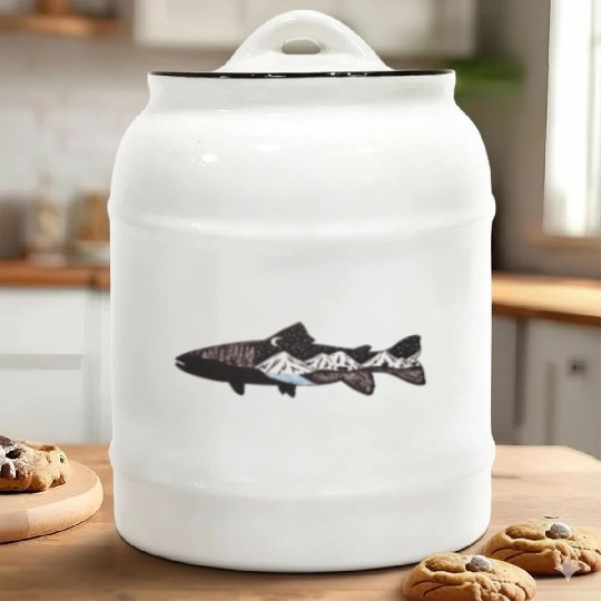 Mountain Trout Ceramic Cookie Jars