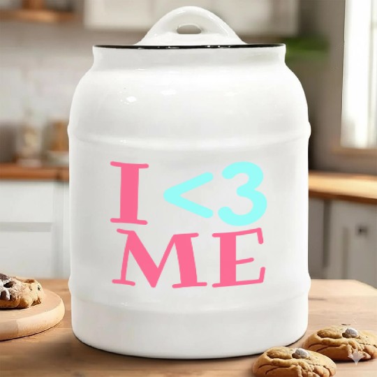 I Love Me, Heart, Positive, Cool, Stylish,Teens Ceramic Cookie Jars