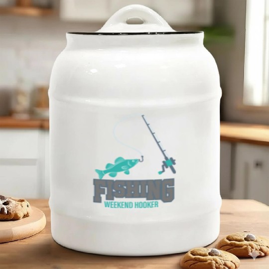Fishing Dad Ceramic Cookie Jars