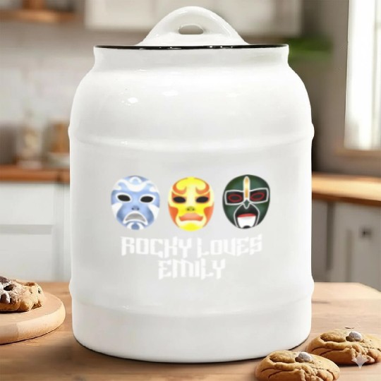 Rocky Loves Emily Funny Ceramic Cookie Jars