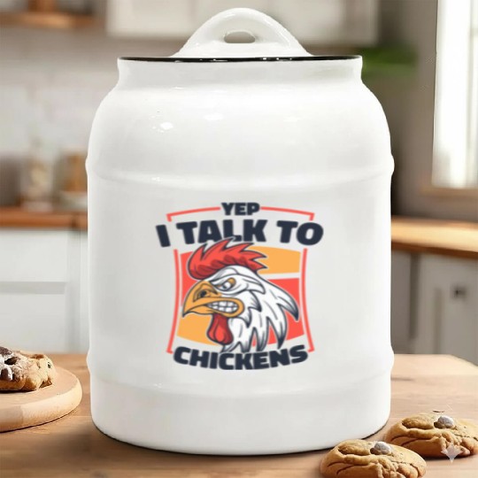 Yep I Talk To Chickens Agriculture Rancher Farmer Ceramic Cookie Jars