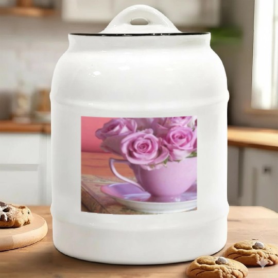 Beautiful Floral print Ceramic Cookie Jars