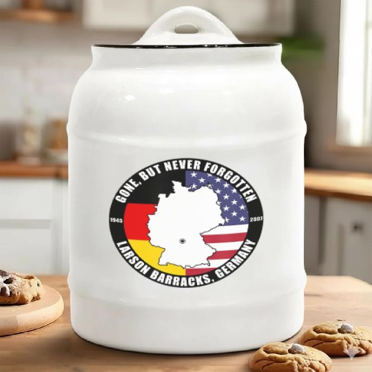 Gone But Never Forgotten Larson Barracks Germany Ceramic Cookie Jars