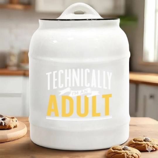 Technically I'm An Adult Adulting Birthday Ceramic Cookie Jars