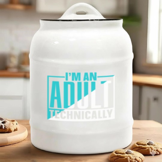 I'm An Adult Technically Adulting Birthday Ceramic Cookie Jars