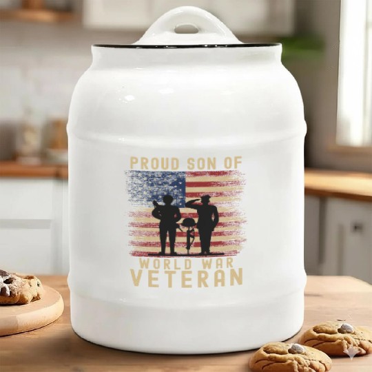 Proud Son of World War 2 Veteran Ceramic Cookie Jars
