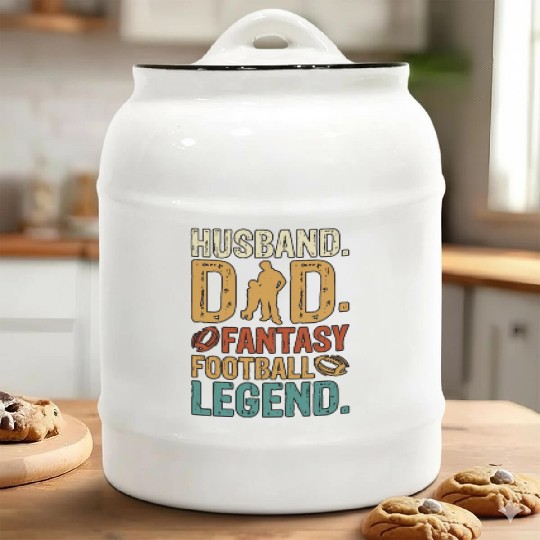 Husband Dad Fantasy Father's Day Fantasy Football Ceramic Cookie Jars