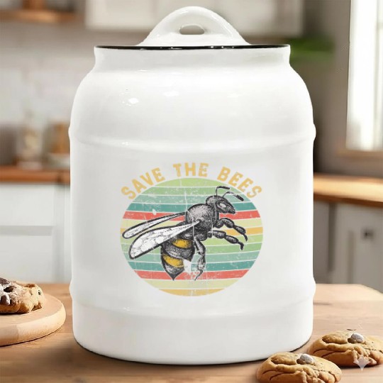 Save the Bees Harvest Succulent Gardening Grass N Ceramic Cookie Jars