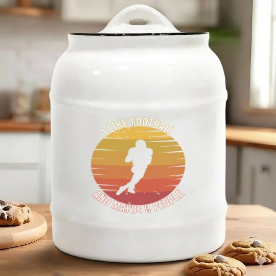 I like football and maybe three people Ceramic Cookie Jars