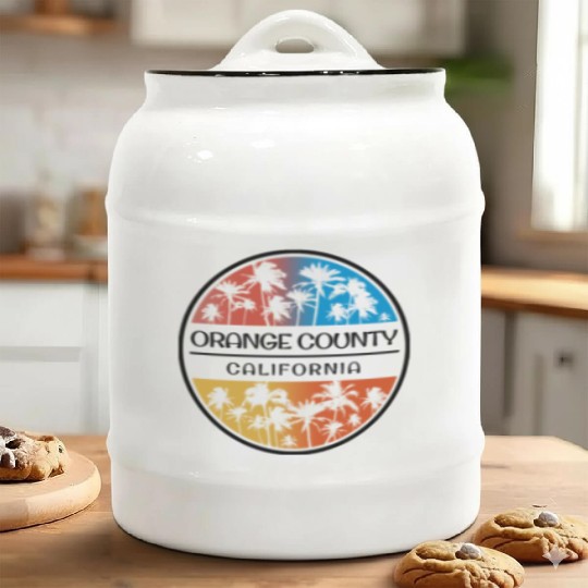 Orange County California Palm Tree Stylish Ceramic Cookie Jars