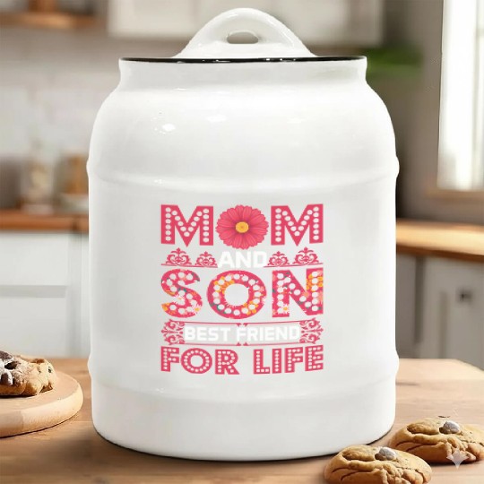Mom And Son Ceramic Cookie Jars