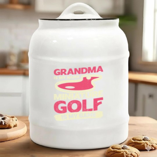 Grandma Is My Name Miniature Golf Is My Game Ceramic Cookie Jars