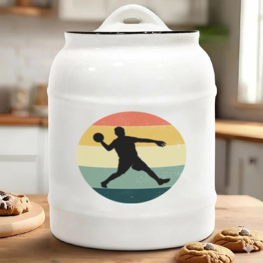 Dodgeball Player Coach Team Sports Vintage Retro Ceramic Cookie Jars