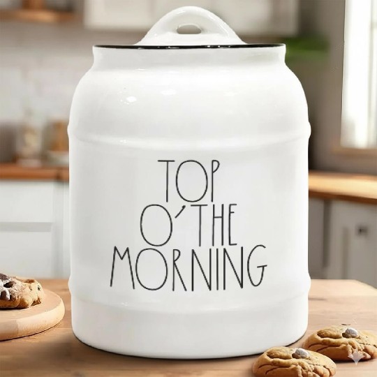 Top O' The Morning Rae Dunn Inspired Minimalist Ceramic Cookie Jars