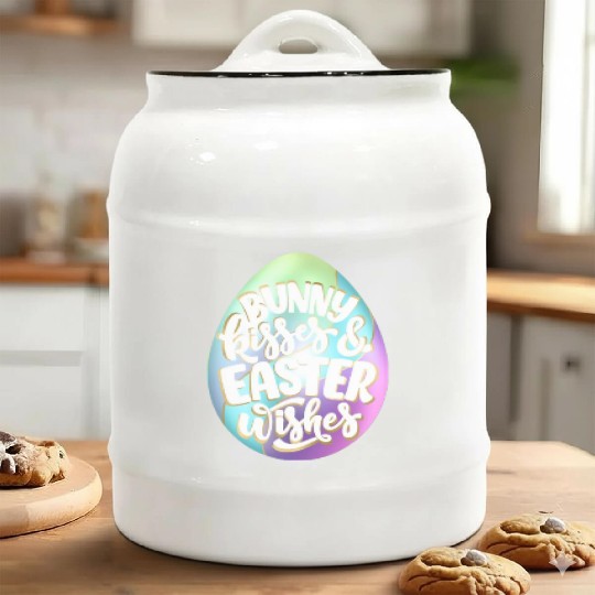 Happy Easter | Bunny Kisses and Easter Wishes | Ceramic Cookie Jars