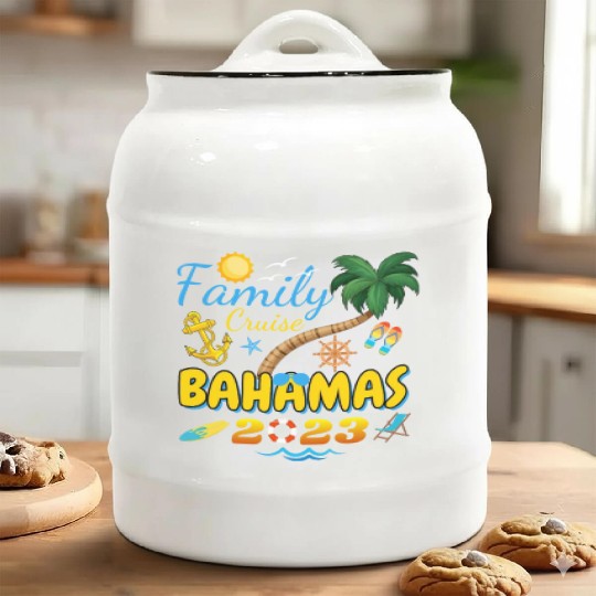 Family Cruise Bahamas 2023 Matching Group Summer Ceramic Cookie Jars