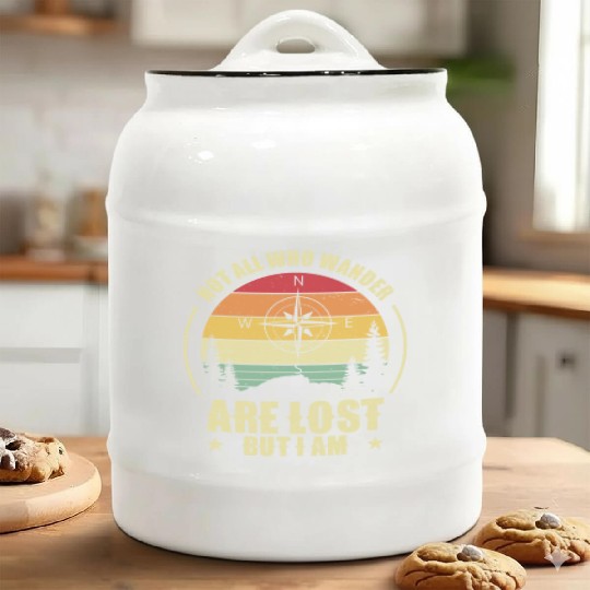 Hiking Camping Mountain Hiker Ceramic Cookie Jars
