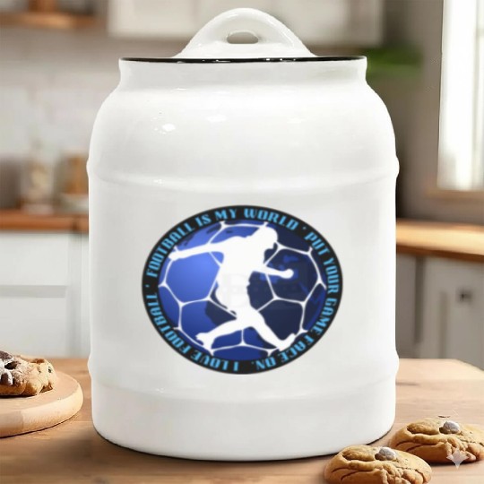 I Love Football Ceramic Cookie Jars