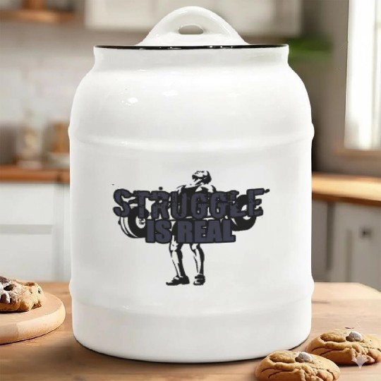 Struggle Is Real - NAVY Ceramic Cookie Jars