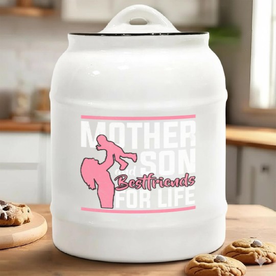 Mother And Son Ceramic Cookie Jars